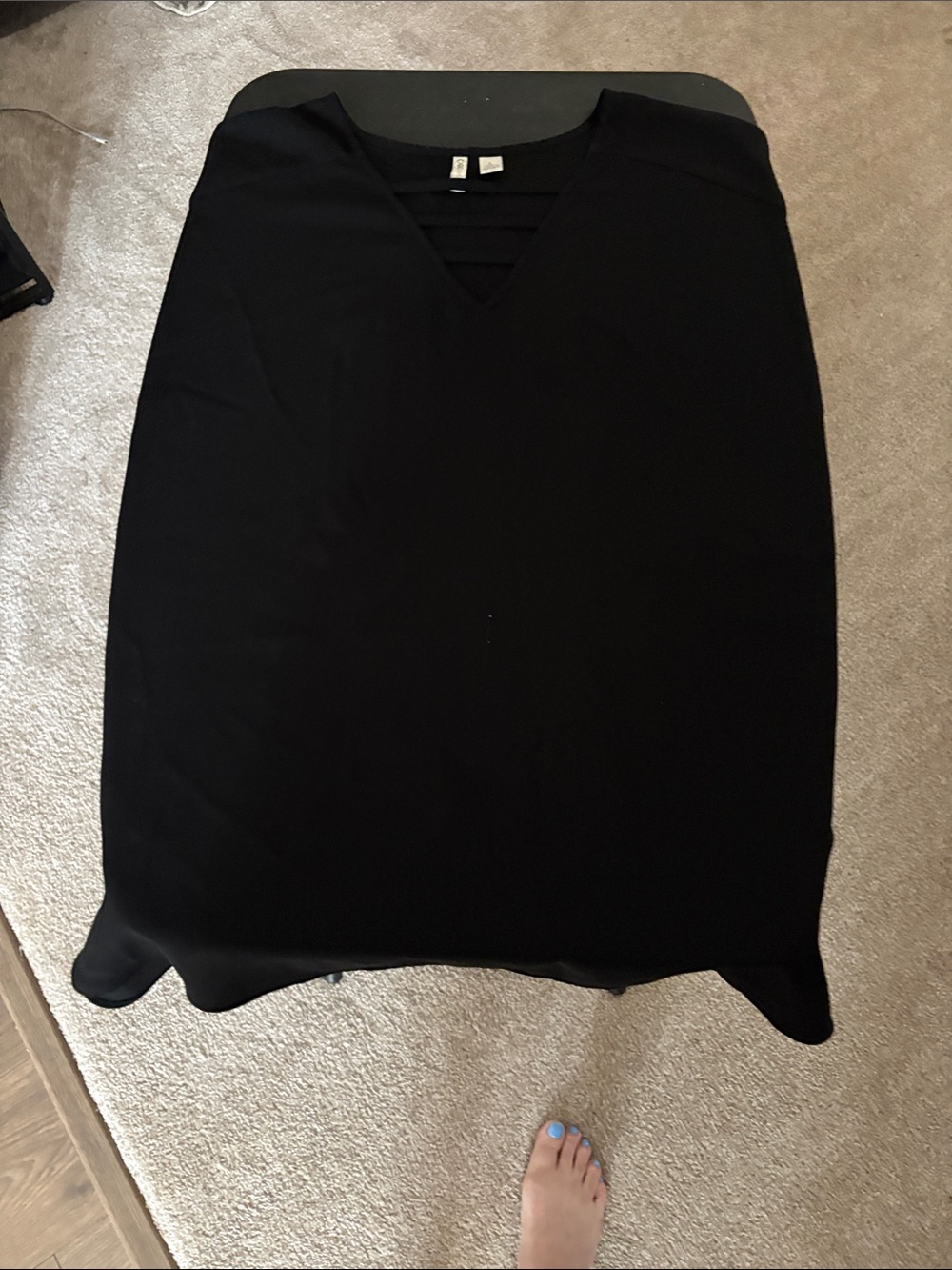 Cato Black V-Neck Blouse with Strappy Detail